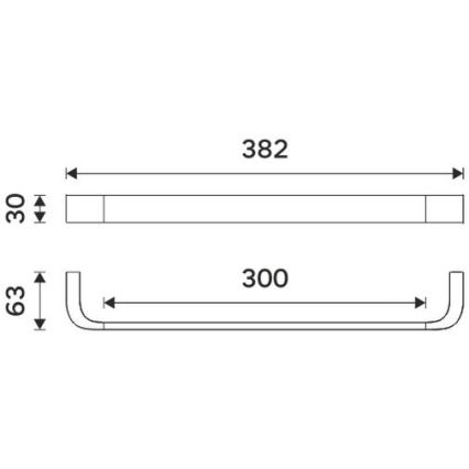 NIMCO NK 30035-26 - Toallero de pared NIKAU 39 cm cromo brillante