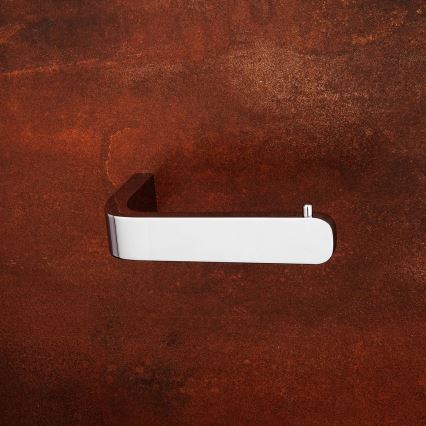 NIMCO NK set-94KN-26 - Cepillo de inodoro montado en la pared y portarrollos de papel higiénico NIKAU blanco/cromo brillante