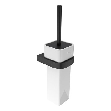 NIMCO NKC 30094K-90 - Cepillo de inodoro montado en la pared NIKAU blanco/negro mate