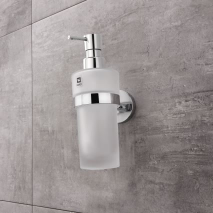 NIMCO UN set-31W-26 - Dispensador de jabón de pared, soporte para cepillos de dientes y gancho de pared UNIX 250 mm mate tarros/cromo brillante