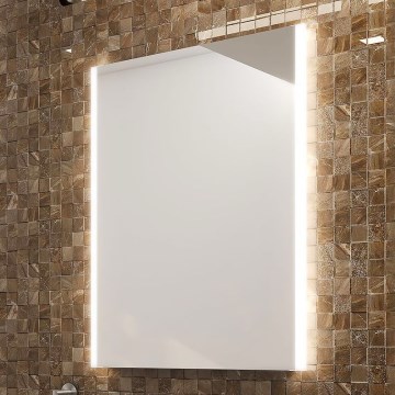 NIMCO ZP 11002 - Espejo de baño retroiluminado LED, 24 W, 230 V, 6500 K, 80 x 60 cm, IP44