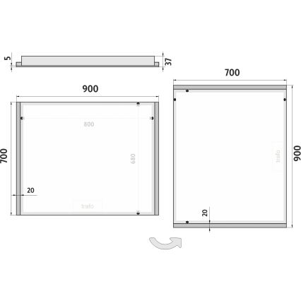 NIMCO ZP 11019 - Espejo de baño retroiluminado LED/21W/230V 6500K 70x90 cm IP44