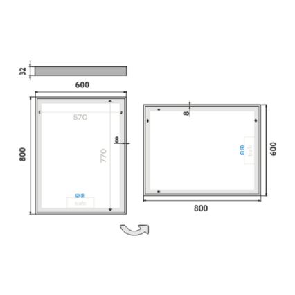 NIMCO ZP 13002VX - LED Espejo de baño retroiluminado regulable LED/41W/230V 3000-6500K 80x60 cm IP44