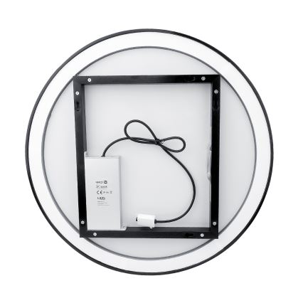 NIMCO ZPC 28001RVX-90 - Espejo de baño retroiluminado LED regulable LED/33 W/230 V 3000–6500 K Ø 70 cm negro mate IP44