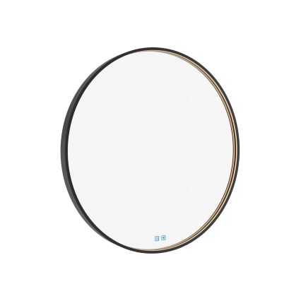 NIMCO ZPC 31002RVX-90 - Espejo retroiluminado LED regulable para baño LED/26W/230V 3000-6500K diámetro 80 cm negro mate IP44