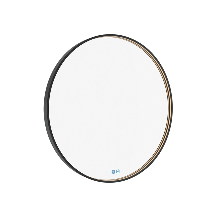 NIMCO ZPC 31002RVX-90 - Espejo retroiluminado LED regulable para baño LED/26W/230V 3000-6500K diámetro 80 cm negro mate IP44