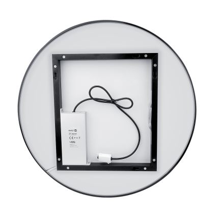 NIMCO ZPC 31002RVX-90 - Espejo retroiluminado LED regulable para baño LED/26W/230V 3000-6500K diámetro 80 cm negro mate IP44