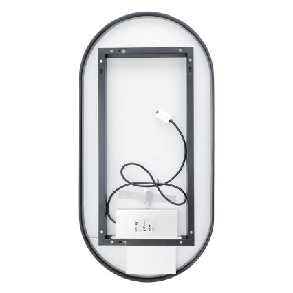 NIMCO ZPC 32002LVX-90 - Espejo de baño retroiluminado LED regulable LED/25W/230V 3000-6500K 80x40 cm negro mate IP44