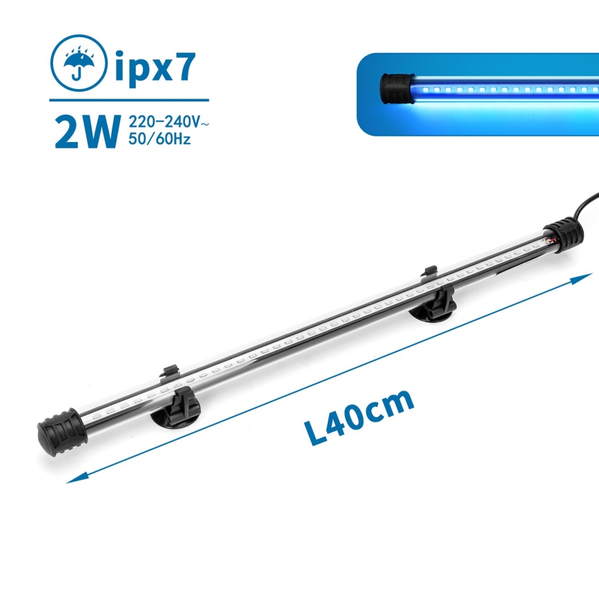 Nobleza - Iluminación LED para acuario LED/2W/230V IPX7 40 cm