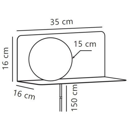 Nordlux - Aplique con estante LILIBETH 1xE14/25W/230V marrón