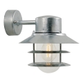 Nordlux - Aplique de exterior BLOKHUS 1xE27/60W/230V IP54 plata