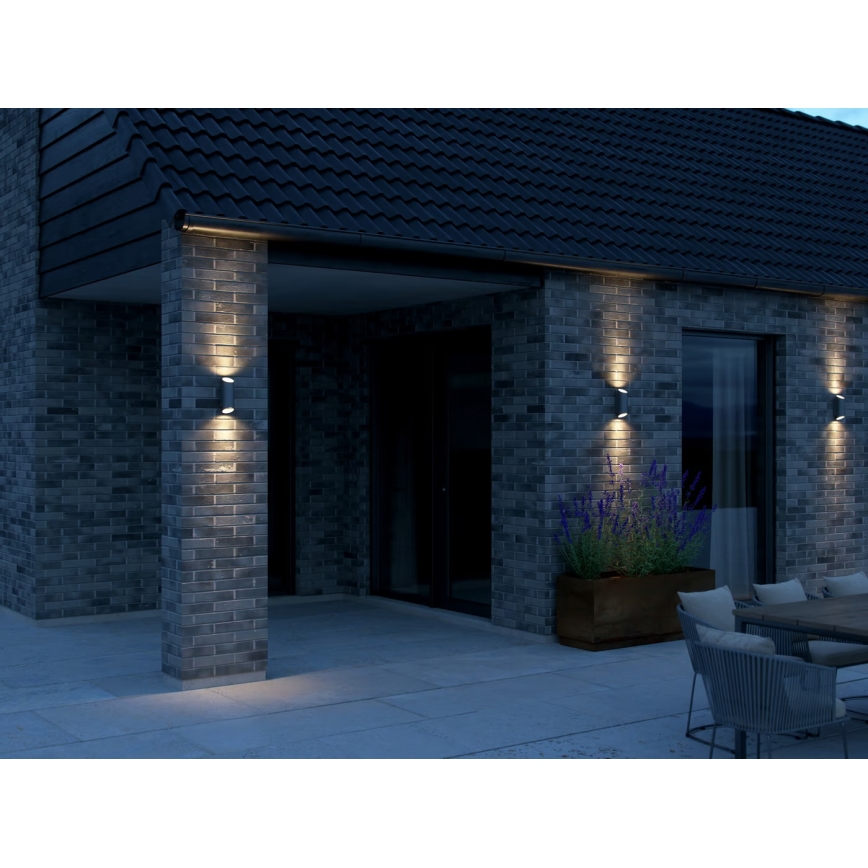 Nordlux - Aplique de exterior NICO 2xGU10/35W/230V IP54 antracita