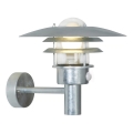 Nordlux - Aplique de pared exterior con sensor LONSTRUP 1xE27/60W/230V IP44 plateado