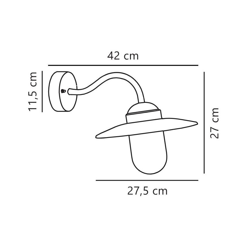 Nordlux - Aplique de pared exterior LUXEMBOURG 1xE27/60W/230V IP54 acabado en cobre