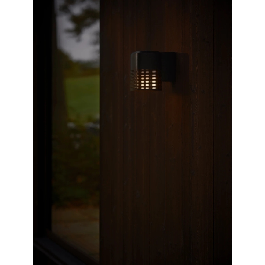 Nordlux - Aplique de pared exterior SIDARA 1xE27/15W/230V IP54 negro