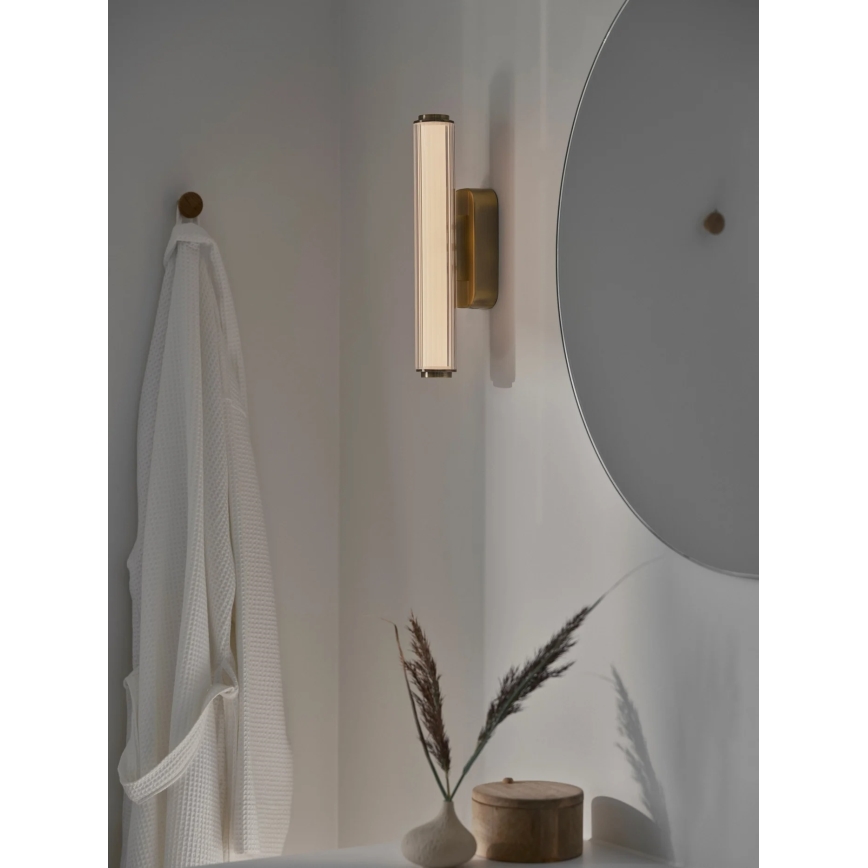 Nordlux - Aplique de pared LED regulable para baño VIRELLE LED/8W/230V 3000/4000K IP44 latón