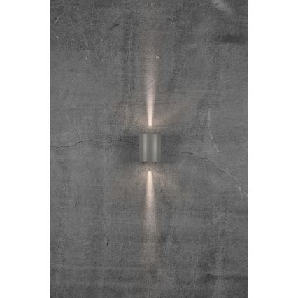 Nordlux - Aplique de pared LED para exterior CANTO 2xLED/5,5W/230V IP44 gris
