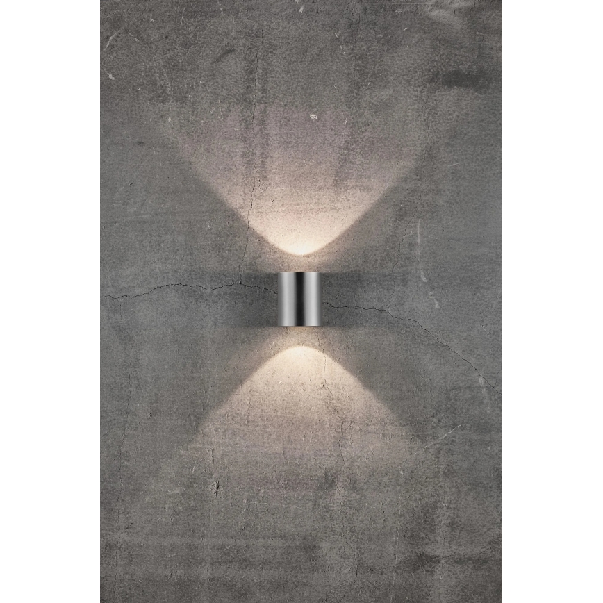 Nordlux - Aplique de pared LED para exterior CANTO 2xLED/6W/230V IP44 acero inoxidable