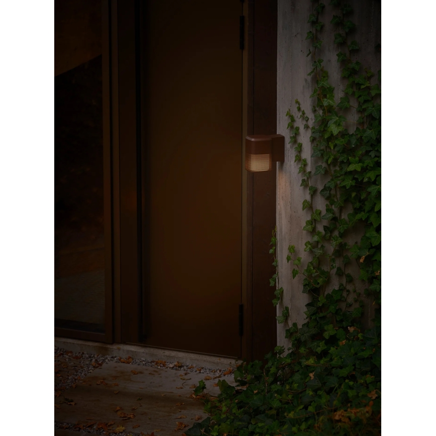 Nordlux - Aplique de pared para exterior SIDARA 1xE27/15W/230V IP54 marrón