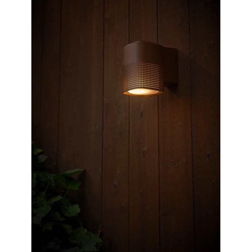 Nordlux - Aplique de pared para exterior SIDARA 1xE27/15W/230V IP54 marrón