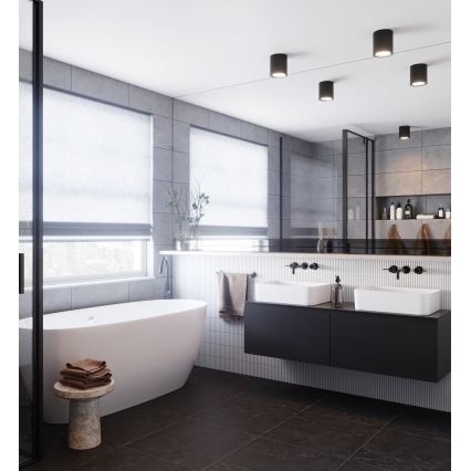 Nordlux - Foco empotrable LED regulable para baño LANDON LED/6,5W/230V IP44 negro