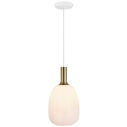 Nordlux - Lámpara colgante ALTON 1xE27/60W/230V blanco/negro/latón