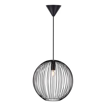 Nordlux - Lámpara colgante BERONI con cable 1xE27/60W/230V negra Ø 35 cm