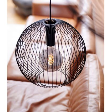 Nordlux - Lámpara colgante BERONI con cable 1xE27/60W/230V negra Ø 35 cm