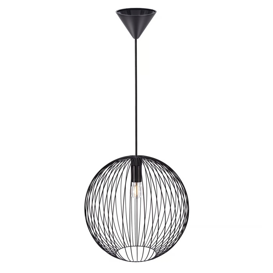 Nordlux - Lámpara colgante BERONI con cable 1xE27/60W/230V negra Ø 35 cm