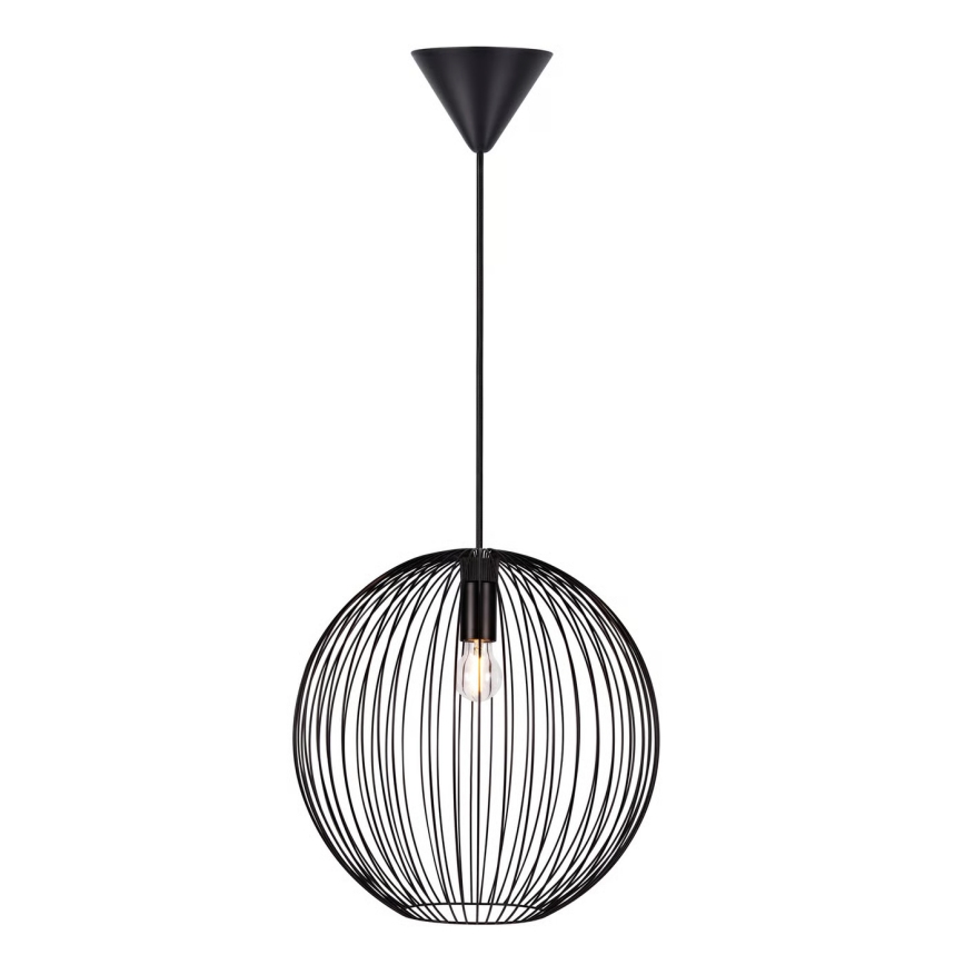 Nordlux - Lámpara colgante BERONI con cable 1xE27/60W/230V negra Ø 35 cm