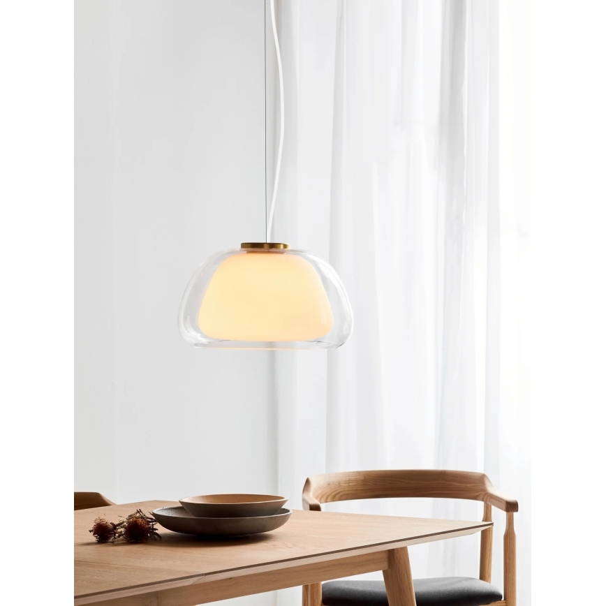 Nordlux - Lámpara colgante con cable JELLY 1xE27/40W/230V blanco/transparente Ø 39 cm