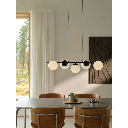 Nordlux - Lámpara colgante con cable LILLY 5xE14/10W/230V negra