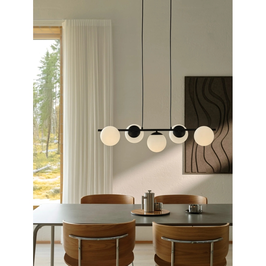 Nordlux - Lámpara colgante con cable LILLY 5xE14/10W/230V negra