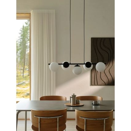 Nordlux - Lámpara colgante con cable LILLY 5xE14/10W/230V negra