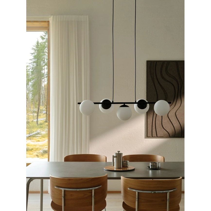 Nordlux - Lámpara colgante con cable LILLY 5xE14/10W/230V negra