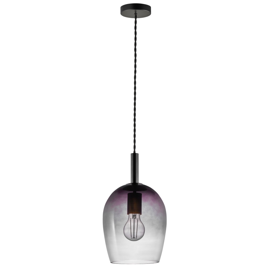 Nordlux - Lámpara colgante con cable UMA 1xE27/40W/230V Ø 18 cm negro/ahumado
