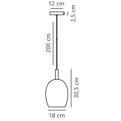 Nordlux - Lámpara colgante con cable UMA 1xE27/40W/230V Ø 18 cm negro/ahumado