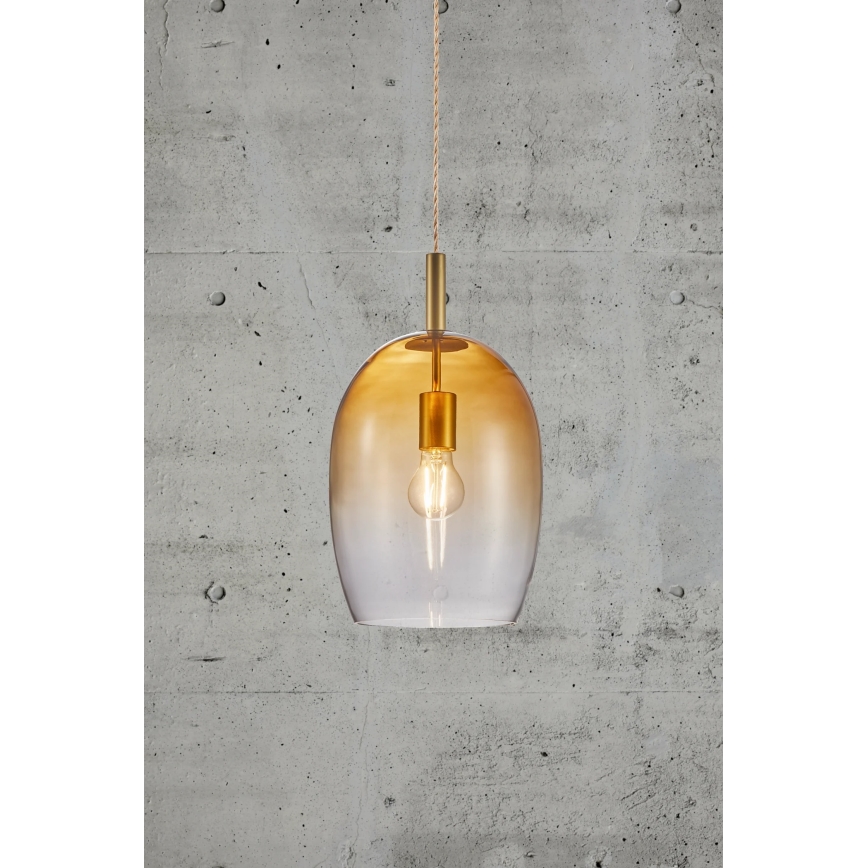 Nordlux - Lámpara colgante con cable UMA 1xE27/40W/230V Ø 23 cm marrón/ahumado
