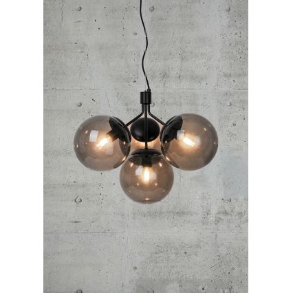 Nordlux - Lámpara colgante IVONA 4xE27/28W/230V negro