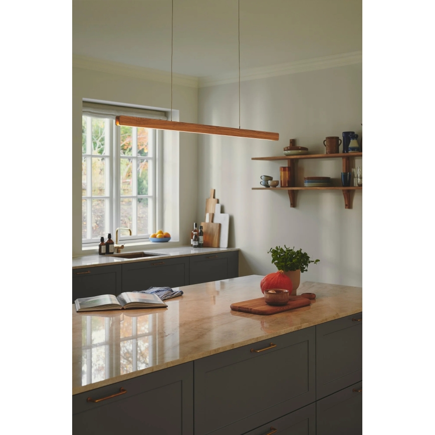 Nordlux - Lámpara colgante LED regulable con cable ILGAS LED/47W/230V 3000K beige/blanco/fresno 115 cm
