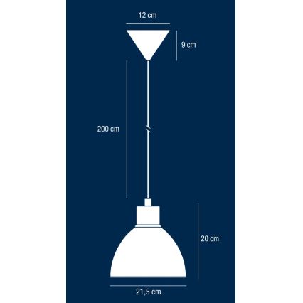 Nordlux - Lámpara colgante POP con cable 1xE27/40W/230V negra