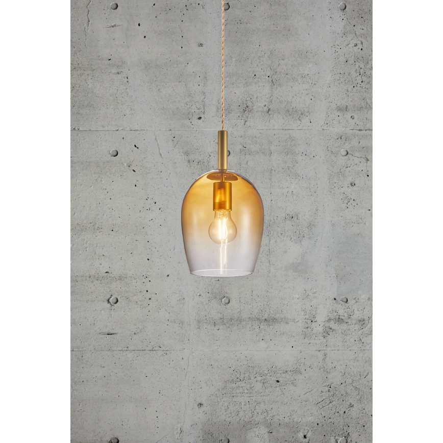 Nordlux - Lámpara colgante UMA con cable 1xE27/40W/230V Ø 18 cm marrón/ahumado
