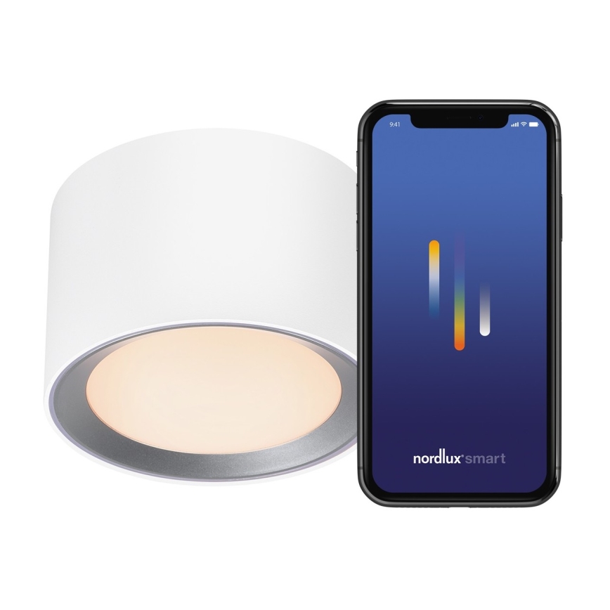 Nordlux - Foco LED regulable para baño LANDON SMART LED/8W/230V 2700-6500K IP44 blanco