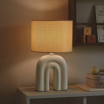 Nordlux - Lámpara de mesa HAZE 1xE27/40W/230V beige