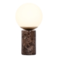 Nordlux - Lámpara de mesa LILLY 1xE14/25W/230V Mármol/marrón