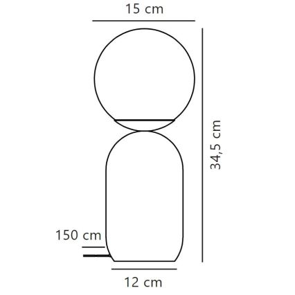 Nordlux - Lámpara de mesa NOTTI 1xE14/25W/230V negro