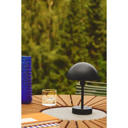Nordlux - Lámpara de mesa LED recargable y regulable para exterior ELLEN LED/2,8W/3,7V 2200 mAh IP44 negra