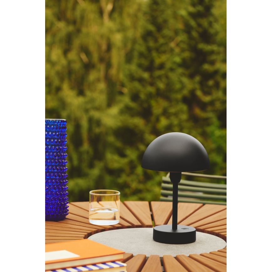 Nordlux - Lámpara de mesa LED recargable y regulable para exterior ELLEN LED/2,8W/3,7V 2200 mAh IP44 negra