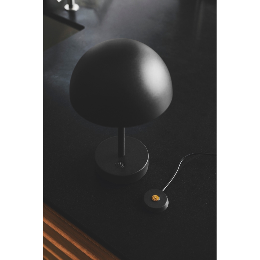 Nordlux - Lámpara de mesa LED recargable y regulable para exterior ELLEN LED/2,8W/3,7V 2200 mAh IP44 negra
