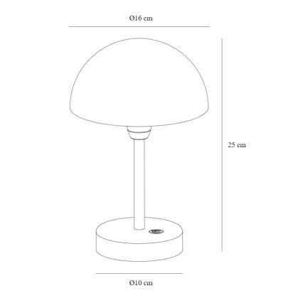 Nordlux - Lámpara de mesa LED recargable y regulable para exterior ELLEN LED/2,8W/3,7V 2200 mAh IP44 negra